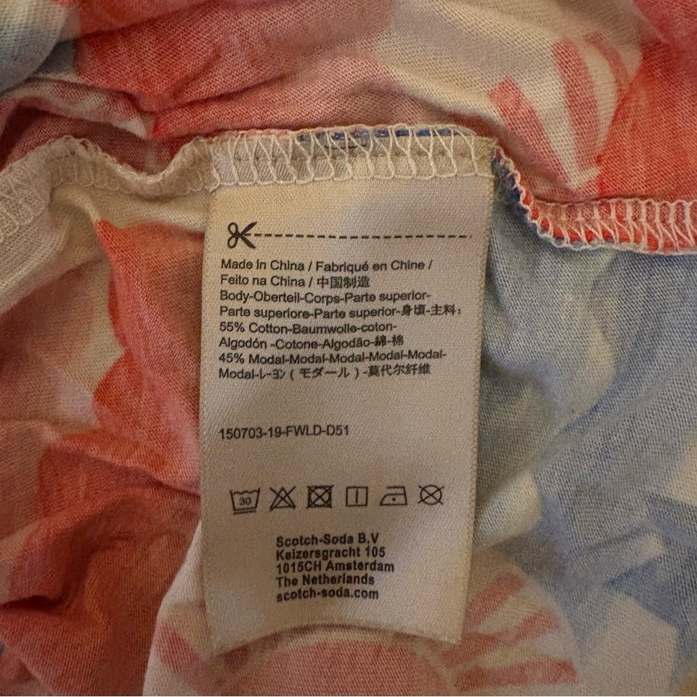 Scotch & Soda MEDIUM red blue stars pattern t shirt cotton blend strechy - Picture 8 of 8